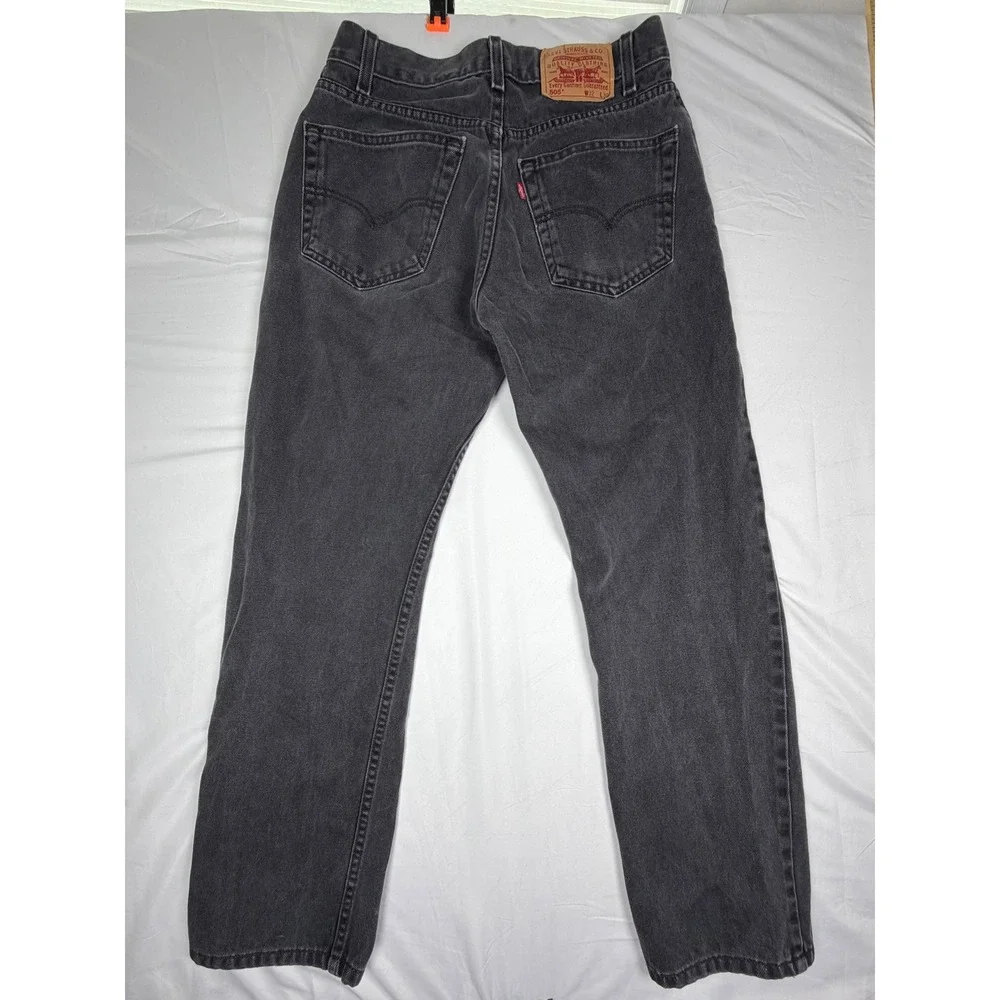 Levis 505 Vintage Y2K  Regular Jeans Mens 30x29  Faded Black Straight Leg 2003